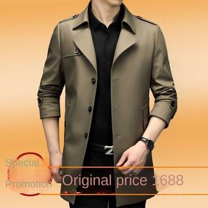 <span class=keywords><strong>Manteau</strong></span> coupe-vent décontracté pour <span class=keywords><strong>homme</strong></span> Nouveau col montant-Liquidation Petites tailles moyennes et longues pour le printemps et l'automne pour papa - Product Image 3