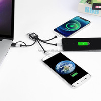 Cable de Carga de Nylon Trenzado con Luz LED, Cargador Rápido Múltiple 3 en 1, Cable USB para Teléfono, Regalo Promocional