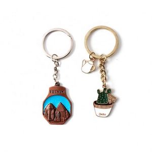 Keychain With Swivel Lobster Clasp Metallic Color Stainless Steel Metal Enamel <b>Ring</b> Offset and UV Printing Keychains - Product Image 2