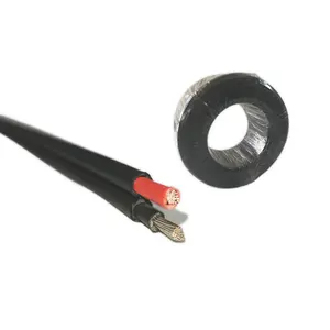 Twin core PV Solar Cable 2.5mm2 4mm2 6mm2 10mm2 solar extension cable red and black pv cable for solar panel