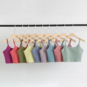 Sujetador deportivo para mujer recién llegado con almohadilla en el pecho, traje de Yoga trasero Sexy, sujetador con <span class=keywords><strong>tirantes</strong></span> para gimnasio, <span class=keywords><strong>camisetas</strong></span> sin mangas atléticas - Product Image 6