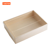 Boîte de pâtisserie en bois biodégradables, emballage avec fenêtre transparente pour pâtisserie, Mini gâteau à donuts, vente en gros, 10 pièces