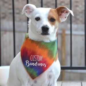 Vente en gros de foulards pour animaux de compagnie en coton uni personnalisés, foulards pour chiens, bandanas pour chiens personnalisés, bandanas pour chats avec logo - Product Image 5