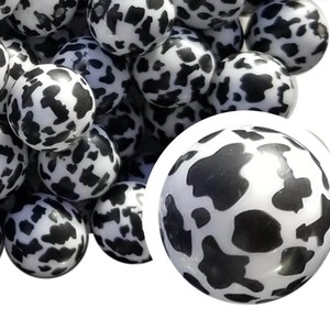 20mm Round Bulk Acrylic Cow Printed <strong>Beads</strong> <strong>Beads</strong>, DIY Coffee/pink/white <strong>Black</strong> Plastic Loose <strong>Bead</strong> ForJewelry Phone Keychain Making - Product Image 5