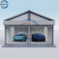Garage conteneur préfabriqué démontable WinFair à prix compétitif, portable, 20 pieds, toit triangulaire