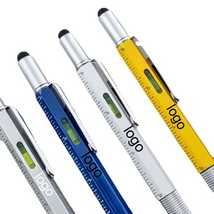Bolígrafo personalizado 6 en 1 Bolígrafo Stylus al por mayor con pinzas de nivel de destornillador Bolígrafo personalizado de oficina promocional - Product Image 2