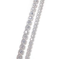 Chaîne et Bracelet Hip Hop Rock 9mm entièrement sertis de zircons, plaqué or rhodié 18K, avec maillons solitaires étincelants, en laiton géométrique