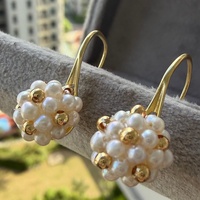 Boucles d'oreilles clous en argent 925 plaqué or, style talon haut, avec perle d'eau douce de 2-3 mm sertie en cercle, classiques pour femme