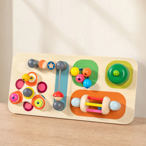 Jouet éducatif Montessori, planche sensorielle pour bébé, planche d'activités en bois pour nourrissons et tout-petits, jouet pour développer la motricité fine - Product Image 2