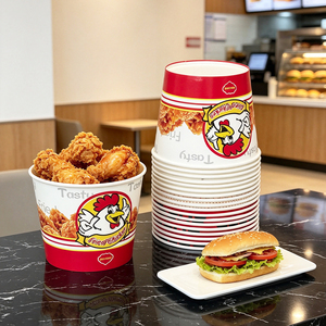 Vente directe usine : Seau à popcorn personnalisé, Seau familial pour poulet frit, frites et cuisses de poulet, Seau en papier pour aliments frits - Product Image 2