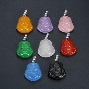 Модные ожерелья из натурального циркона с бриллиантами Maitreya нефрит Будда кулон из нержавеющей стали ювелирные изделия для женщин и мужчин