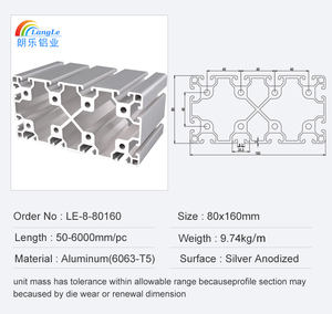 アルミプロファイル中国トップ8080 8040長方形押出プロファイルアルミセクションドア用Windows <span class=keywords><strong>80120</strong></span> - Product Image 3