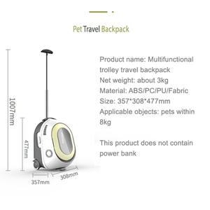 Sac à dos pour chat avec climatiseur à brouillard froid <span class=keywords><strong>2022</strong></span>, sac <span class=keywords><strong>de</strong></span> transport <span class=keywords><strong>portable</strong></span> pour chat et chien, sac <span class=keywords><strong>de</strong></span> voyage, étui respirant pour animaux <span class=keywords><strong>de</strong></span> compagnie, sac à dos avec poignée télescopique - Product Image 4