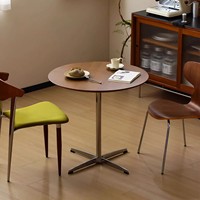 Table de restaurant de style vintage français pour la maison, petit appartement, balcon, acier inoxydable, plateau carré en bois artificiel, marque MJ