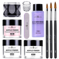 Kit professionnel d'ongles en acrylique avec poudre acrylique, monomère liquide, pinceau à ongles, moules et kit d'entraînement pour débutants, extension d'ongles DIY