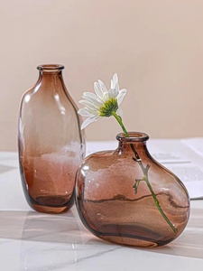 Venta al por mayor caliente moderno simple pequeño y elegante ovalado Bud florero de <span class=keywords><strong>flores</strong></span> florero de cristal para el <span class=keywords><strong>baño</strong></span> de la boda - Product Image 3
