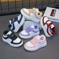 Chaussures à plateforme pour enfants en bas âge, fermeture velcro, semelles en caoutchouc souple, respirantes, confortables, durables, chaussures décontractées, couleur unie