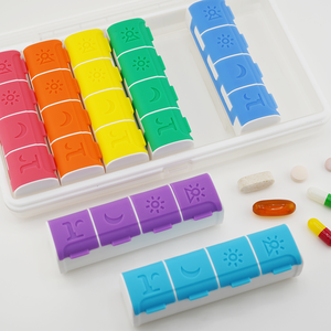 NBBLUESKY 2025 Boîte à pilules haut <span class=keywords><strong>de</strong></span> gamme Organisateur sept <span class=keywords><strong>jours</strong></span> Personnalisable Plastique PP et Silicone Une <span class=keywords><strong>semaine</strong></span> <span class=keywords><strong>Quatre</strong></span> compartiments - Product Image 3