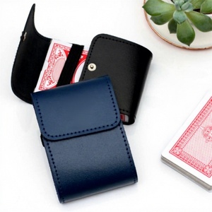 Leather Hand-stitched Snap-Flap <b>Playing</b> <b>Card</b> Storage Case & Pouch Portable - Product Image 1