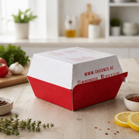 Boîte à hamburger jetable avec doublure intérieure résistante à la graisse pour la livraison en restaurant, logo personnalisé, fourniture