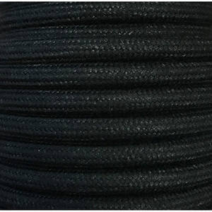 Cavo tessile liscio nero in cotone da 25m, ideale per illuminazione e decorazione d'interni. - Product Image 1