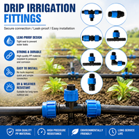Ruban goutte-à-goutte en plastique haute durabilité pour l'irrigation agricole et le jardinage, connecteurs et raccords de 16 mm
