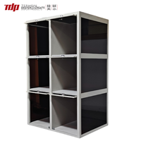TERMEIN en stock – Meuble de rangement autoportant à 3 niveaux en acrylique et métal, grande capacité, avec serrure à code
