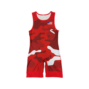 Blue Camouflage Wrestling Singlet For <b>Boys</b> Quick Dry Fitted One-Piece Martial Arts Wear With American Flag Logo Men MMA Singlets - Product Image 2