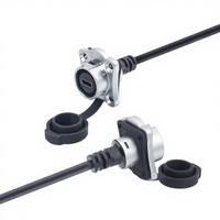 Adaptador STA SL16-TYPE C, Conector USB Macho-Hembra de Plástico, Cable de Extensión de Datos a Prueba de Agua IP67/IP68, Contactos Chapados en Oro, LED