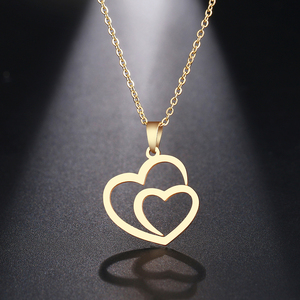 Nuova Collana alla Moda in Acciaio Inox 316L con Catena a Maglie Carina, Pendente a Cuore Intrecciato con Motivo Floreale e Zirconi - Product Image 3