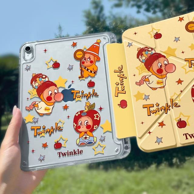 Cute Cartoon Twinkle Pattern Clear Magnetic Levitation Rotating Lightweight Slim iPad Case Shockproof Protective Cover for iPad