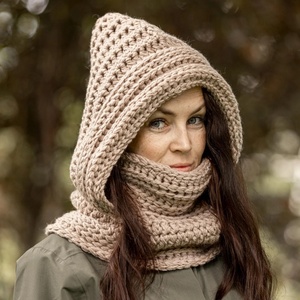 Hot Sale Knit Hooded Scarf <strong>for</strong> Women Balaclava Hood with Neck Gaiter Knit Warm Winter <strong>Snood</strong> <strong>for</strong> Women <strong>Men</strong> Outdoor Sports - Product Image 1