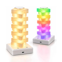 Lampe de nuit RGB rechargeable pour chambre à coucher, bureau, lecture, lumière d'ambiance, blocs empilables DIY, commande tactile, cadeau pour enfants