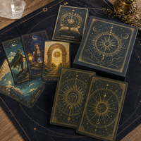 Guide du jeu de tarot Oracle Gold, divertissement personnalisé, impression couleur écologique, emballage en boîte en papier, boîte en plastique à clapet