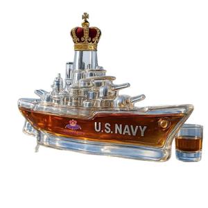 ノーブランド河北はクリエイティブな軍艦型ガラス製デカンター米海軍クラウンロイヤルスタイルウィスキーギフトホームバー装飾用 - Product Image 2