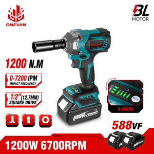 <span class=keywords><strong>Llave</strong></span> <span class=keywords><strong>de</strong></span> <span class=keywords><strong>impacto</strong></span> eléctrica sin escobillas Onevan <span class=keywords><strong>de</strong></span> 1200n.m <span class=keywords><strong>de</strong></span> torque, destornillador <span class=keywords><strong>de</strong></span> 1/2 pulgada con luz LED, herramientas eléctricas para batería <span class=keywords><strong>Makita</strong></span> <span class=keywords><strong>de</strong></span> 18v - Product Image 2