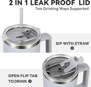 High Quality Popular Modern Stainless Steel 40oz Vacuum Insulated Eco-Friendly Portable Travel Tumbler Handle 12-24 Hours - Product Image 3