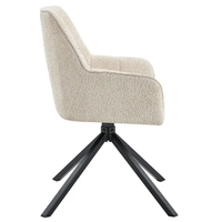 Design populaire occidental 360 °   Chaise de salle à manger pivotante rembourrée en tissu chenille importé