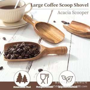 Acacia Wood Small <b>Spoon</b> Solid Wood <b>Coffee</b> Tea Salt Sugar Scoop Household Seasoning Spatula Flat Shape - Product Image 4