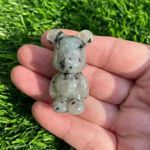 Urso violento de cornalina de cristal natural esculpido à mão mais vendido por atacado para decoração