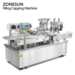 Zonesun ZS-AFC39 monoblock 4 đầu bơm nhu động lật Off kim loại nhôm Mũ Lọ dung môi rót chai máy đóng nắp - Product Image 6