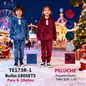 TE173R-1 Tuta in Pile per Bambini con Cappuccio, Tinta Unita, Casual, Invernale, Lunghezza Intera con Tasche Laterali, Vestibilità Regolare, Unisex - Product Image 3