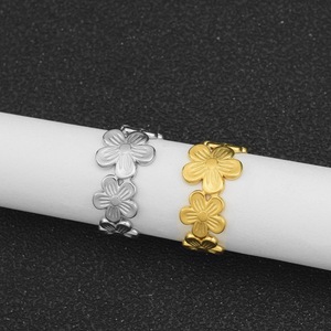 2026 New Popular Niche Design Cute Flower <b>Ring</b> Simple Style Gold <b>Silver</b> Plated Women's Stainless Steel <b>Rings</b> Wholesale Jewelry - Product Image 1