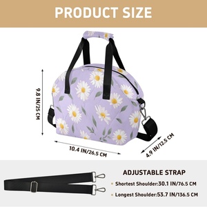 Sac à déjeuner isotherme avec motif de fleurs de marguerite hawaïenne, avec sangle réglable, sacs isothermes personnalisés pour le travail, l'école, les pique-niques et les voyages - Product Image 2