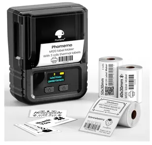 Phomemo M120 Printer Label kode batang, Printer Mini portabel nirkabel Bluetooth, Printer Label termal untuk ritel, kode QR