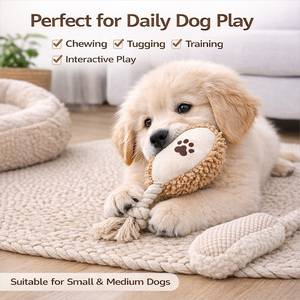 Jouet interactif pour <span class=keywords><strong>chien</strong></span> à mâcher avec corde en coton, jouets en peluche couineurs pour <span class=keywords><strong>chien</strong></span>, ensemble de jouets de traction durables et résistants aux morsures pour animaux de compagnie, OEM - Product Image 6