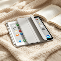 Étui en cuir souple en TPU à triple pliage avec support intelligent, fabriqué à Guangdong, ajustement parfait, compatible avec iPad Air 6 et iPad Pro 2024