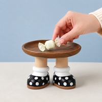 Plateau rond moderne en résine avec motif de chaussures à pois de dessin animé, organisateur de table ludique et ornement pour l'entrée et la décoration intérieure
