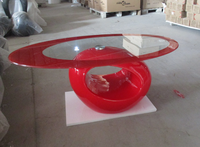 Table basse élégante en fibre de verre trempé Échantillon gratuit Vente en gros table basse en verre trempé Meubles de maison Meubles de salon