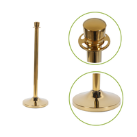 Système de séparation moderne en corde, finition dorée/argentée, hauteur 1020 mm, poteau de 51 mm pour stands de marques de luxe